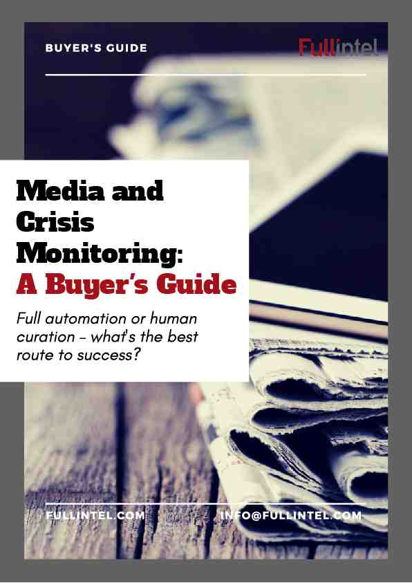 Buyers Guide on Media Monitoring
