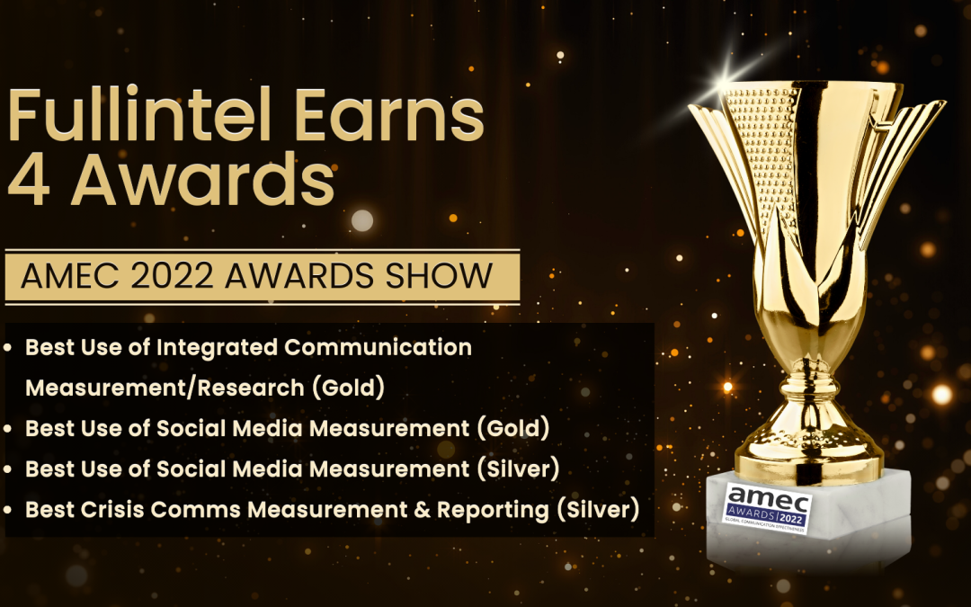 Fullintel Wins 4 AMEC Awards, including 2 Golds For Social Media Measurement & Integrating Communication Measurement and Research