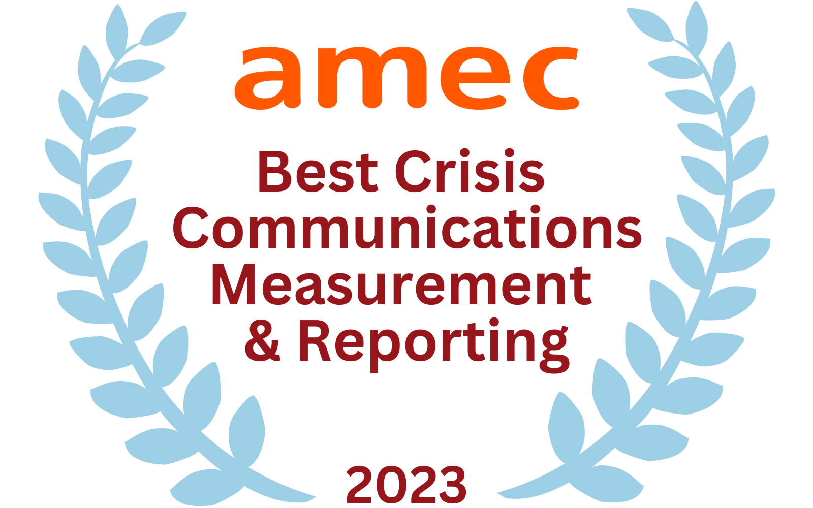 Best Crisis Communications Measurement and Reporting - AMEC Award 2023